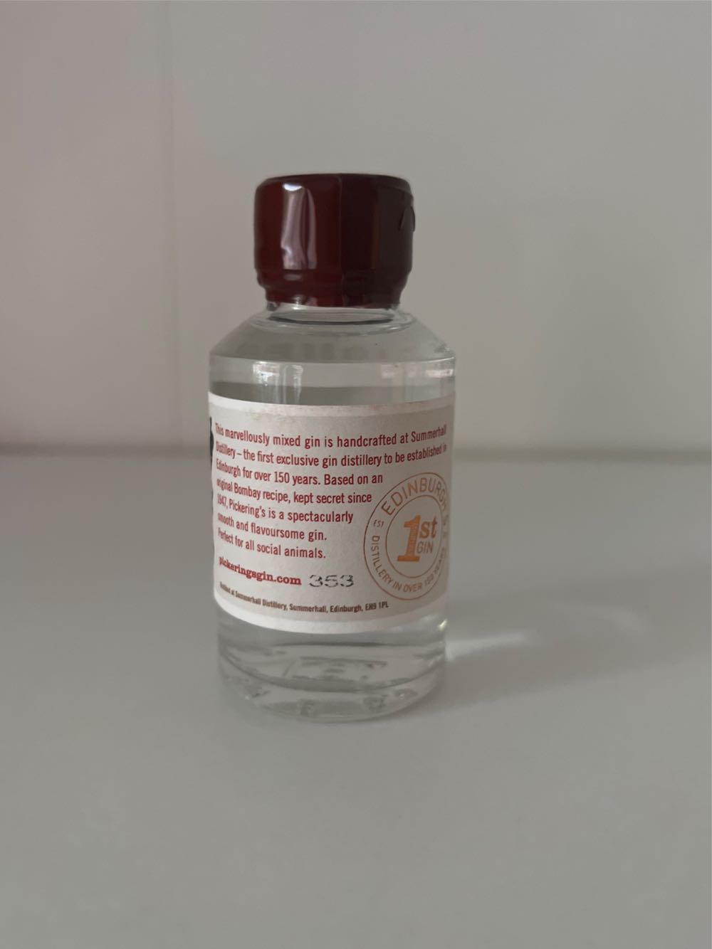 Pickerings Gin - Summerhall Distillery (50 mL) alcohol collectible - Main Image 2