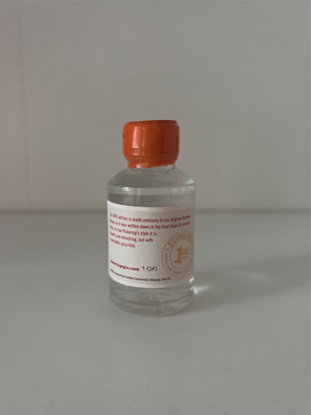 Pickerings Original 1947 Gin - Summerhall Distillery (50 mL) alcohol collectible - Main Image 2