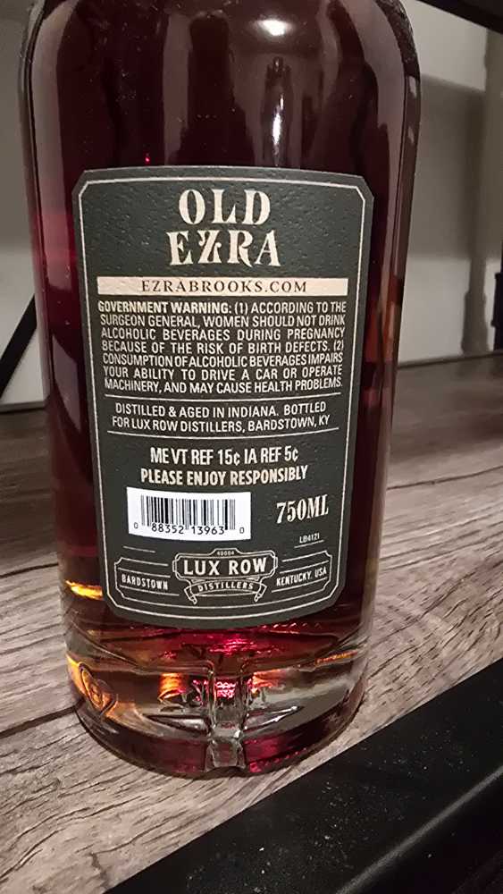 Old Ezra 7 Year Straight Rye - Lux Row (750 mL) alcohol collectible [Barcode 088352139630] - Main Image 2