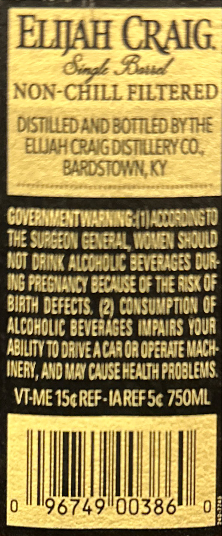 Elijah Craig Barrel Proof Private Barrel - Elijah Craig Distillery Co (750 mL) alcohol collectible [Barcode 096749003860] - Main Image 4