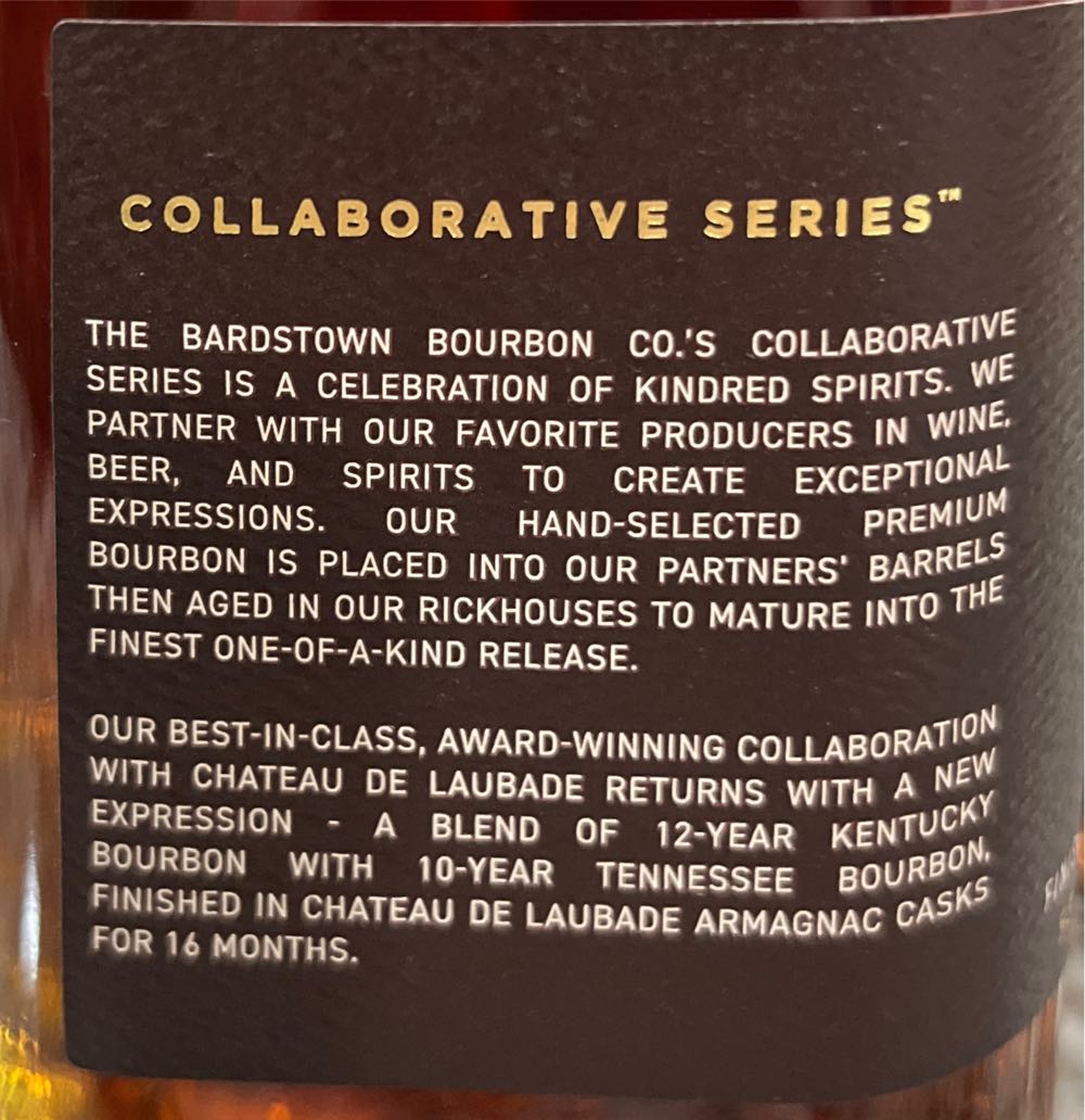 Bardstown Bourbon Chateau De Laubade - Bardstown Bourbon Company (750 mL) alcohol collectible [Barcode 857552008141] - Main Image 2