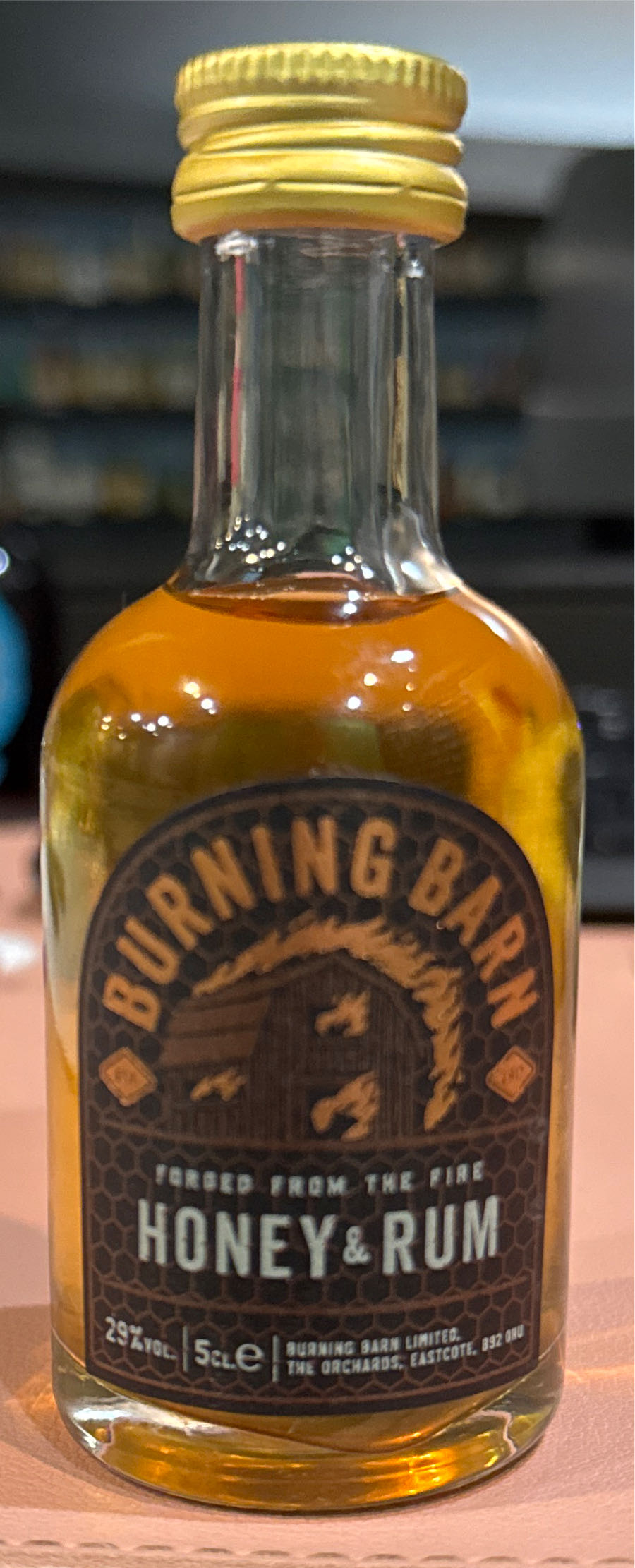 Burning Barn Honey Rum  (50 mL) alcohol collectible - Main Image 2