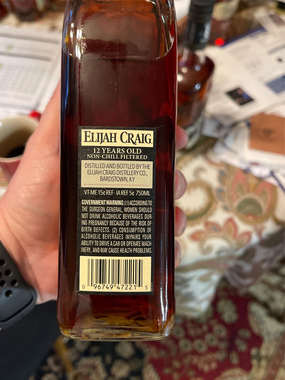 Elijah Craig Barrell Proof B525 - Elijah Craig Distillery Co (750 mL) alcohol collectible [Barcode 096749472215] - Main Image 2