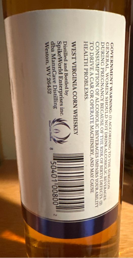 MannCave Whiskey - Manncave Distilling (750mL) alcohol collectible [Barcode 850401008002] - Main Image 2