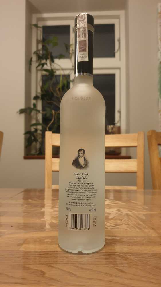 Michal Kelofas Oginski Vodka 700ml 40% Poland - Palmos (700 mL) alcohol collectible [Barcode 5900398023641] - Main Image 2