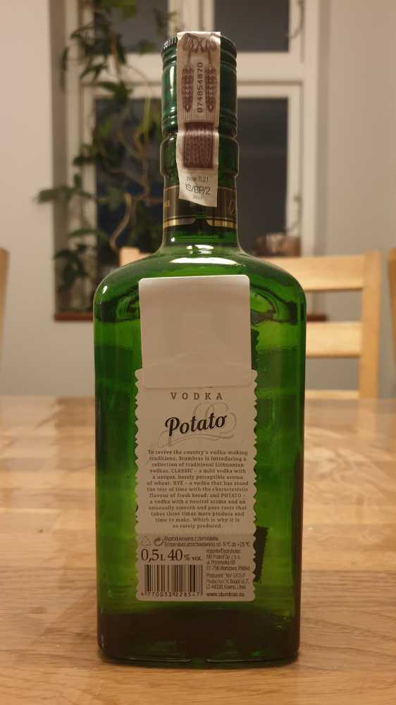 Stumbras Potato 500ml  40% - MV Group (500 mL) alcohol collectible [Barcode 4770033228547] - Main Image 2