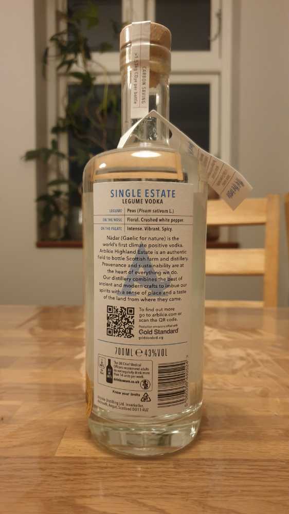 Nàdar Vodka 700ml 43% Scotland - Arbikie Distilling Ltd. (700 mL) alcohol collectible [Barcode 5060398440524] - Main Image 2