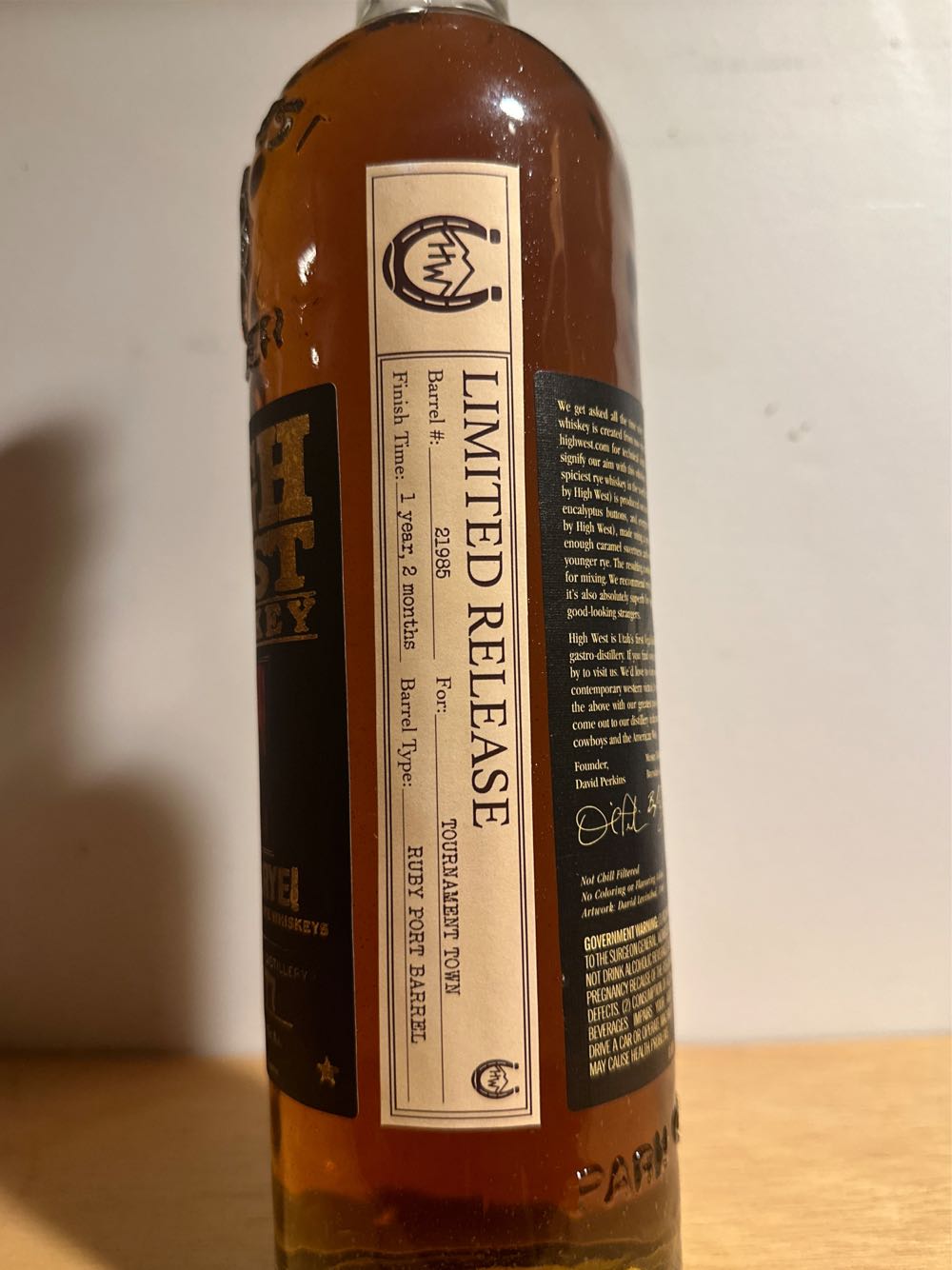 High West Double Rye - (Bottled At) High West Distillery (750 mL) alcohol collectible [Barcode 854396005176] - Main Image 2