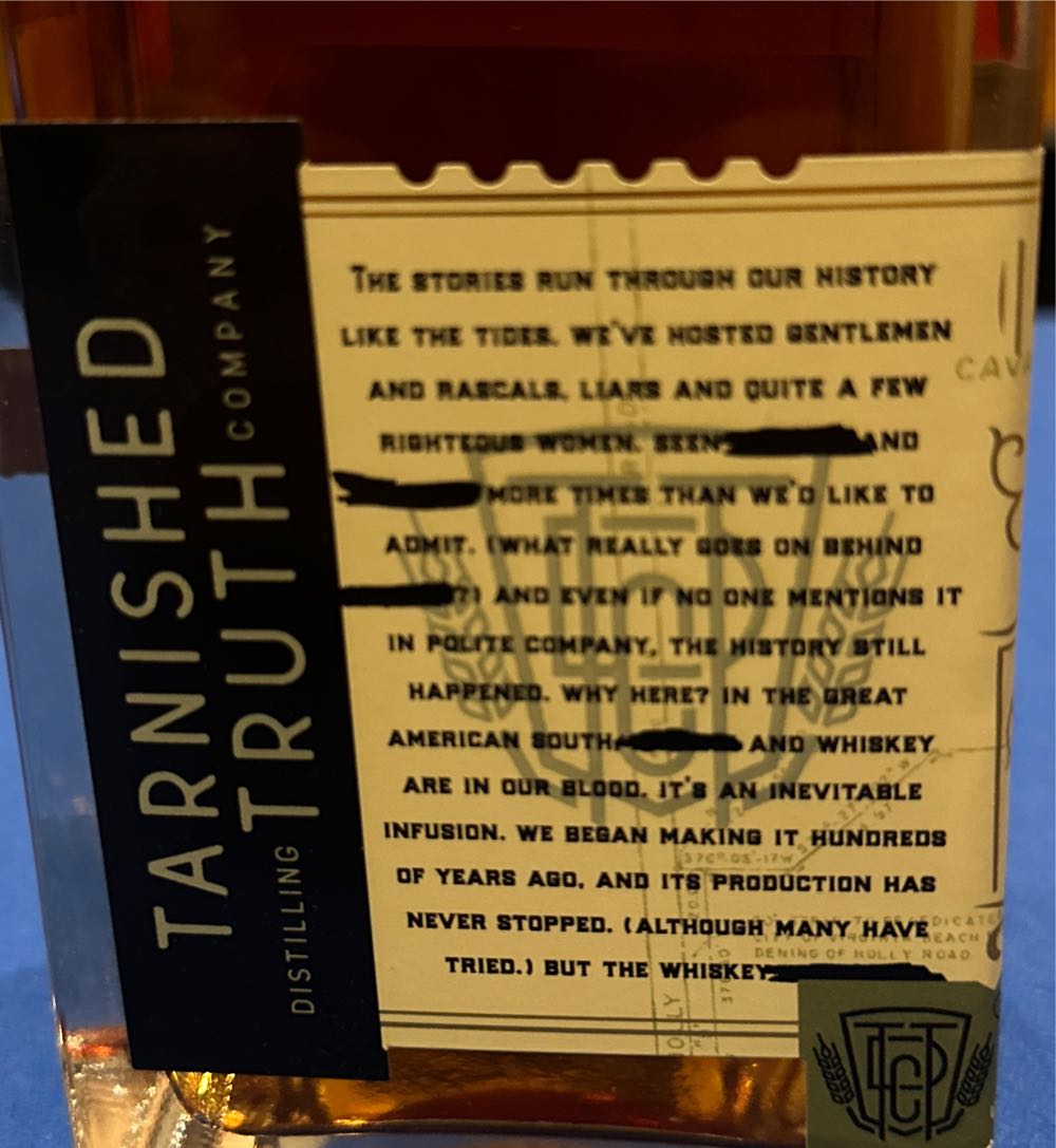 Tarnished Truth Straight Bourbon - Tarnished Truth (750 mL) alcohol collectible [Barcode 852822008036] - Main Image 2
