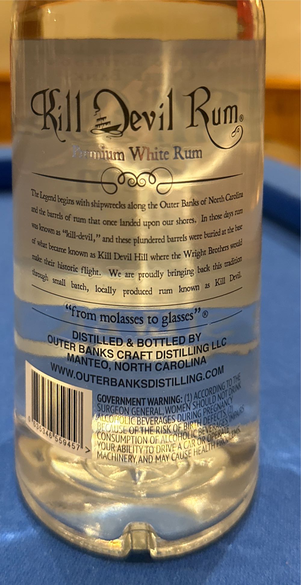 Kill Devil Rum Silver - Outer Banks Distilling Company (750 mL) alcohol collectible [Barcode 635346559457] - Main Image 2
