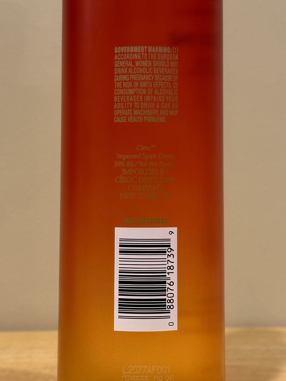 Ciroc Passion 750ML - Ciroc (750 mL) alcohol collectible [Barcode 088076187399] - Main Image 3