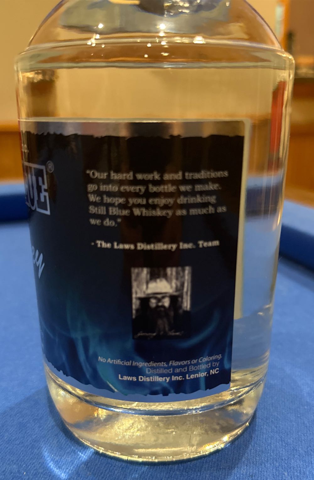 Still Blue Whiskey - Laws Distillery (750 mL) alcohol collectible [Barcode 040232146978] - Main Image 2