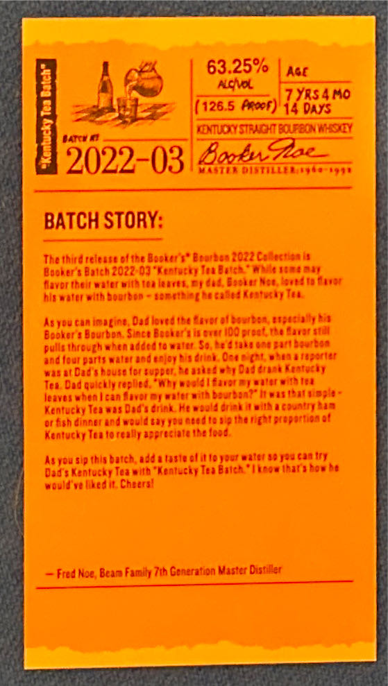 Booker’s 2022-03 - Jim B.Beam Distilling Co. (750 mL) alcohol collectible - Main Image 2