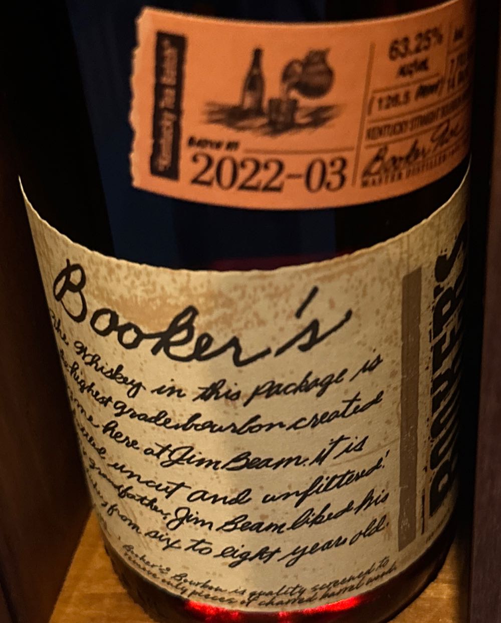 Booker’s 2022-03 - Jim B.Beam Distilling Co. (750 mL) alcohol collectible - Main Image 3