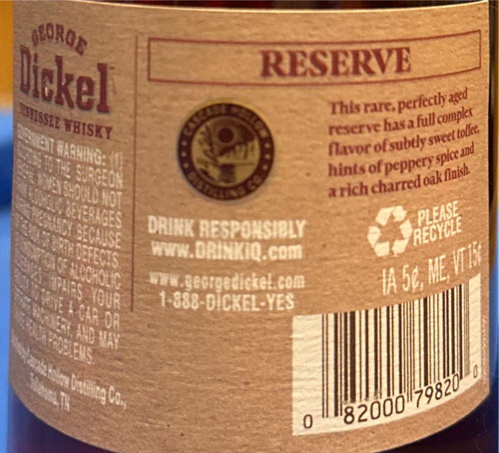 George Dickel 17 Year - Cascade Hollow Distillery (750 mL) alcohol collectible [Barcode 082000798200] - Main Image 2
