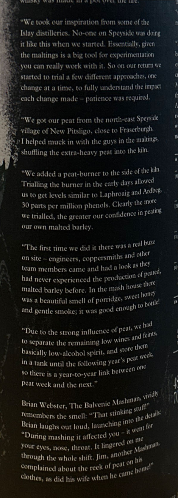 Balvenie 19 Year Old: The Week Of Peat - The Balvenie Distillery Co. (700 mL) alcohol collectible [Barcode 5010327526171] - Main Image 3