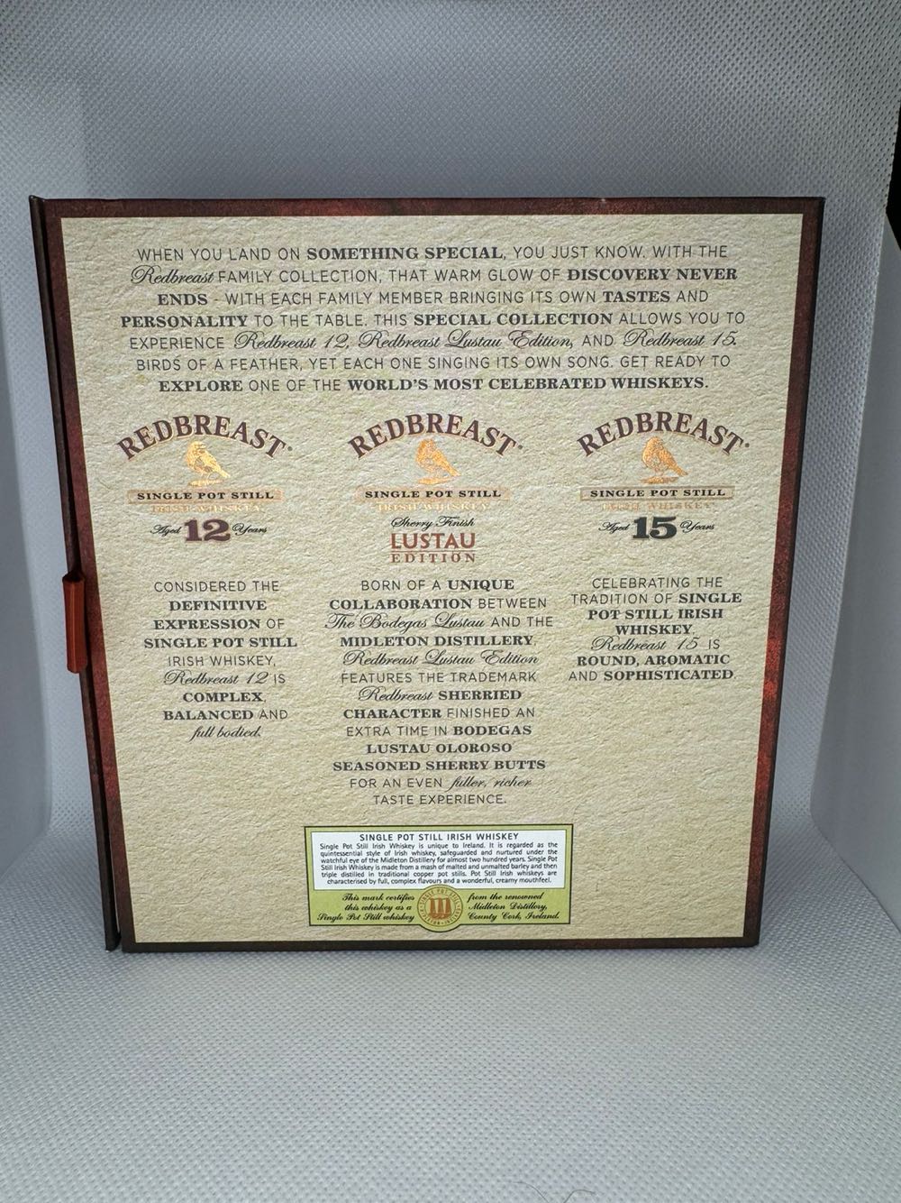 Redbreast Single Pot Still Irish Whiskey Family Collection - Midleton Distillery Co. Cork Ireland (50 mL) alcohol collectible [Barcode 5011007015985] - Main Image 3