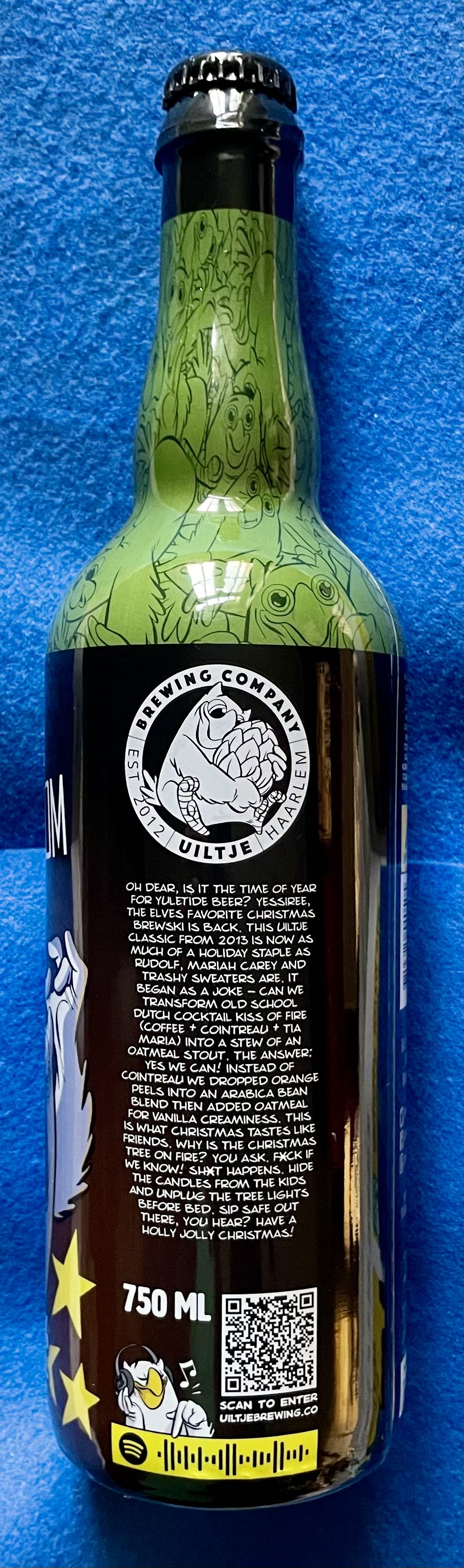 F*ck De Kerstboom Staat In De Fik!!! - Uiltje Brewing Company (750 mL) alcohol collectible [Barcode 8719325540505] - Main Image 4