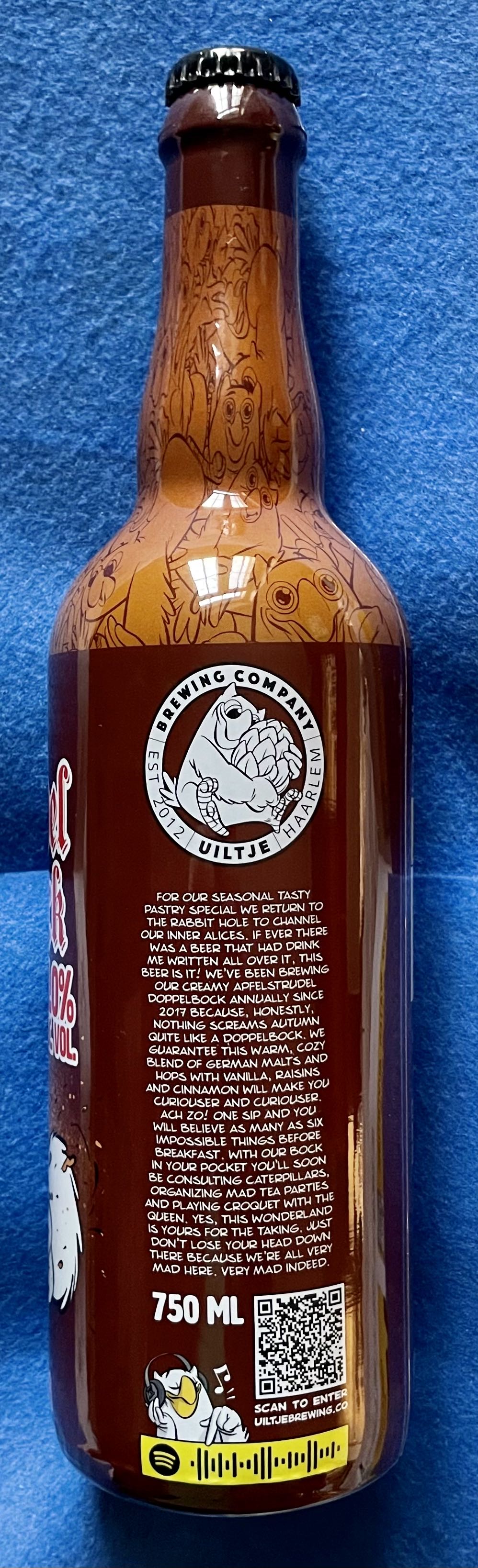 Apfelstrudel Doppelbock - Uiltje Brewing Company (750 mL) alcohol collectible [Barcode 8720618804198] - Main Image 4