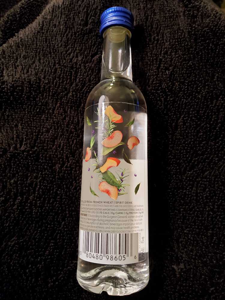 Grey Goose Essences White Peach & Rosemary Vodka - Grey Goose Importing Company (50 mL) alcohol collectible [Barcode 080480986056] - Main Image 2