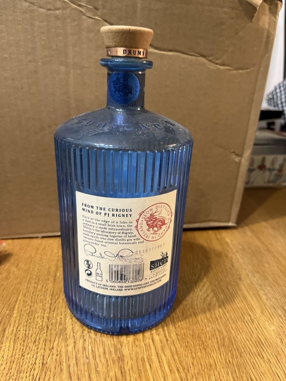 Drumshanbo Gunpowder Irish Gin 70cl Empty Bottle - The Shed Distillery (700 mL) alcohol collectible [Barcode 5060434130228] - Main Image 2