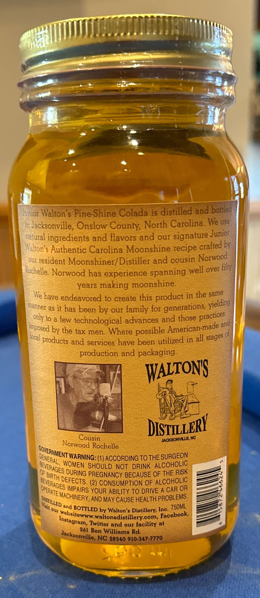 Junior Waltons Pine Shine Colada - Waltons Distillery (750 mL) alcohol collectible [Barcode 615872466245] - Main Image 2