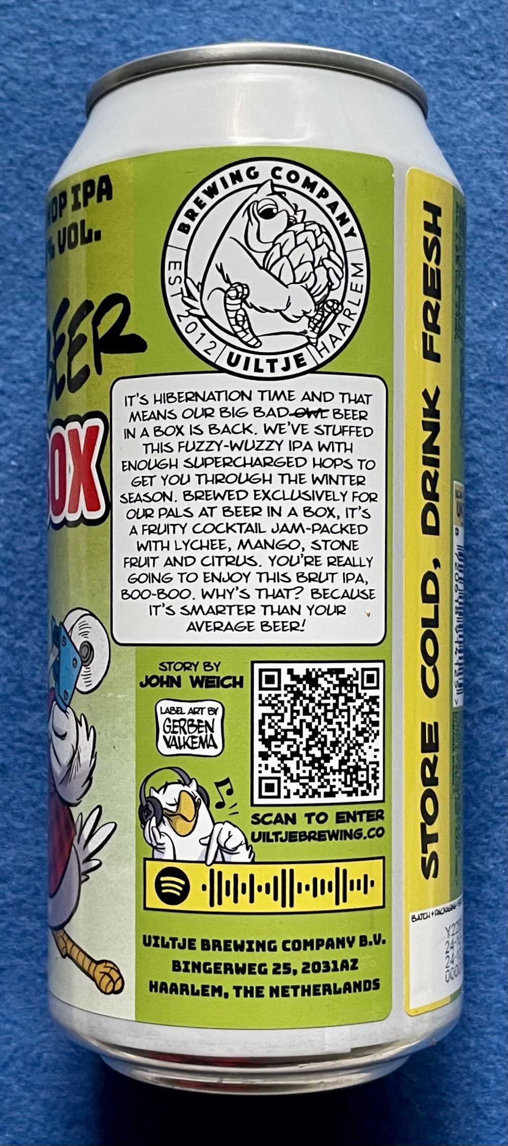Owl Beer In A Box - Uiltje Brewing Company (440 mL) alcohol collectible [Barcode 8720618914125] - Main Image 4