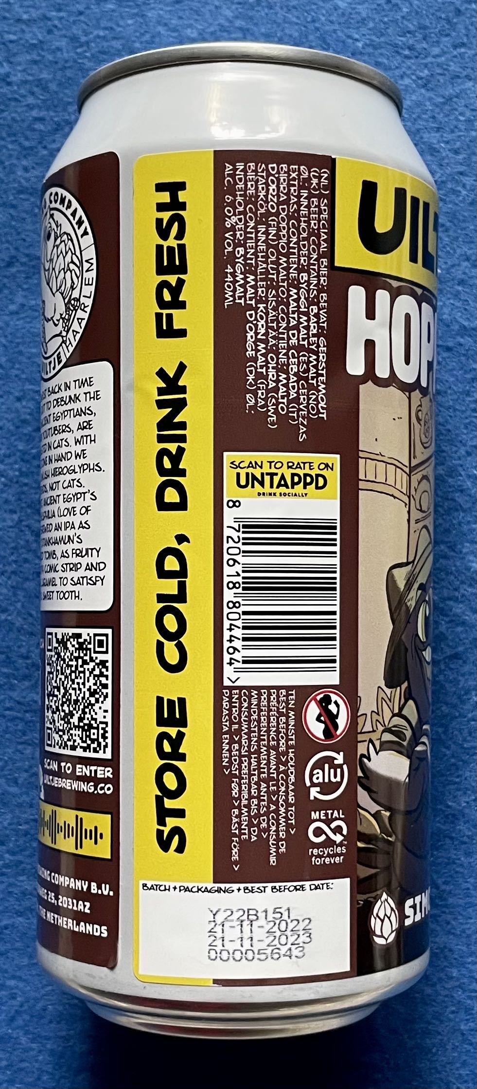 Hoppy Hieroglyphs - Uiltje Brewing Company (440 mL) alcohol collectible [Barcode 8720618804464] - Main Image 3