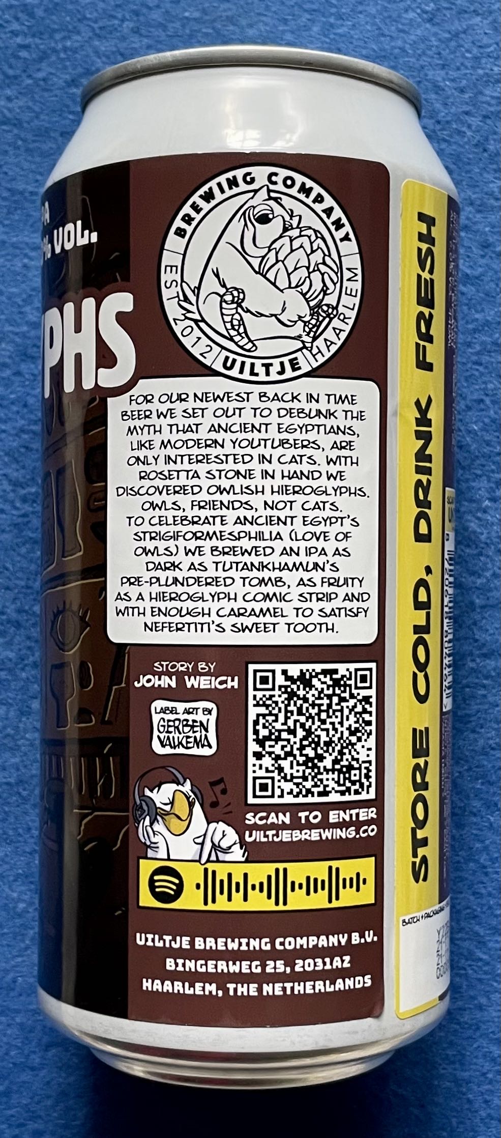 Hoppy Hieroglyphs - Uiltje Brewing Company (440 mL) alcohol collectible [Barcode 8720618804464] - Main Image 4