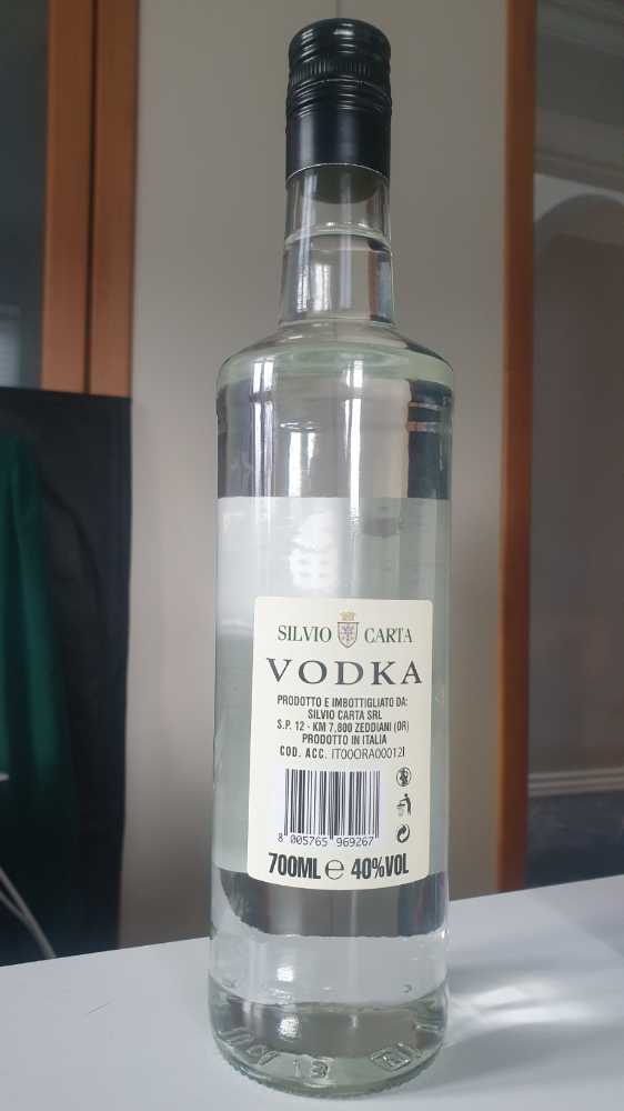 Silvio Carta Vodka 700ml 40% Italy - Silvio Carta Srl Sardinia (700 mL) alcohol collectible [Barcode 8005765969267] - Main Image 2