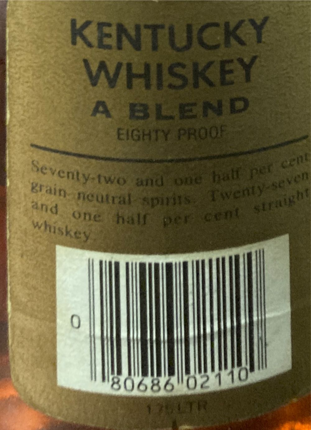 Beams 80 Blend Eight Star - Clear Spring Distilling Co. (1.7 L) alcohol collectible [Barcode 080686021100] - Main Image 2