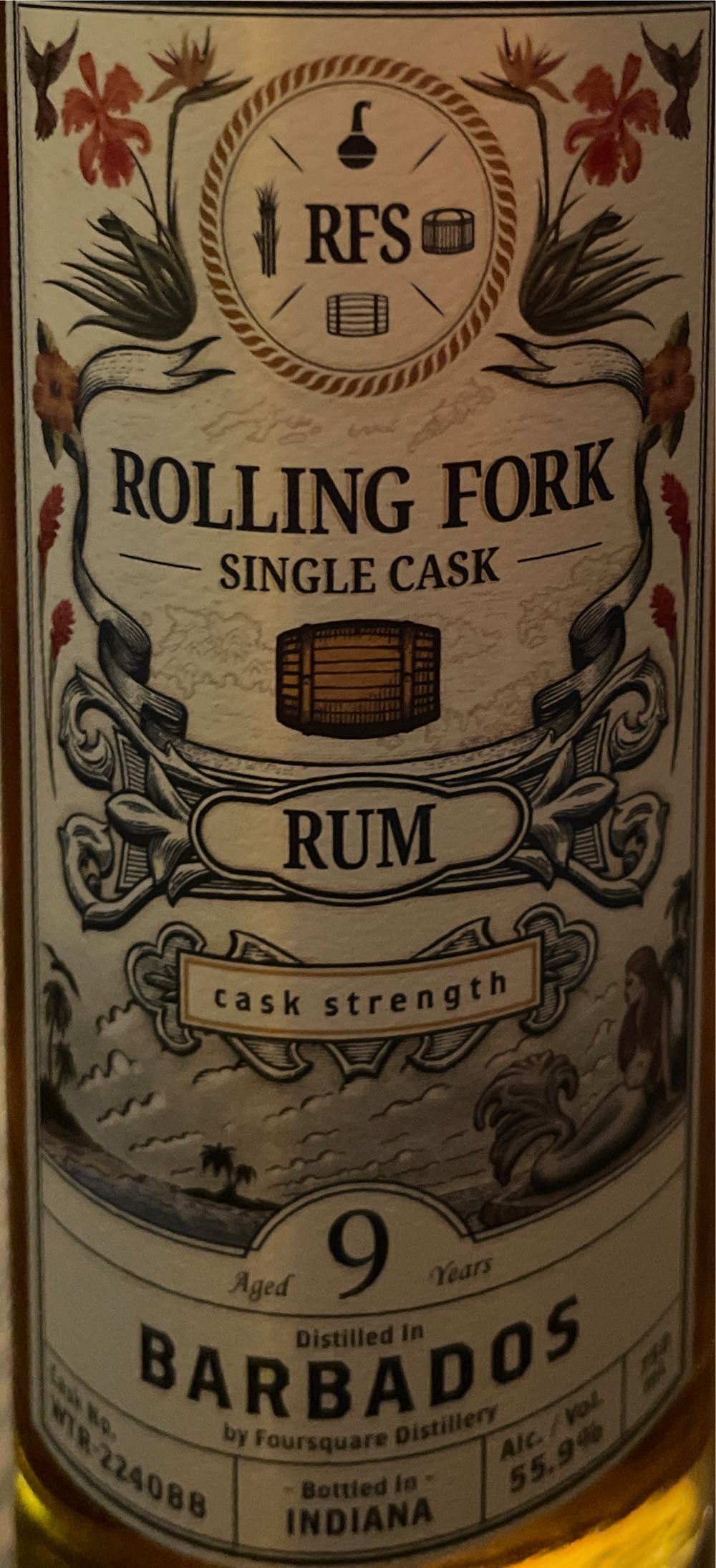 Rolling Fork Single Cask Barbados - Foursquare Rum Distillery (750 mL) alcohol collectible - Main Image 2