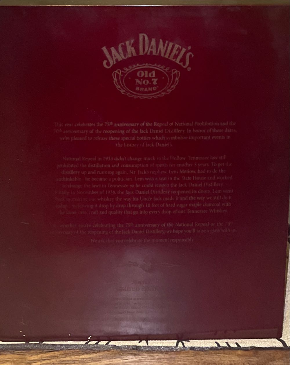 Prohibition Set - Jack Daniel Distillery (750 mL) alcohol collectible [Barcode 082184234839] - Main Image 2