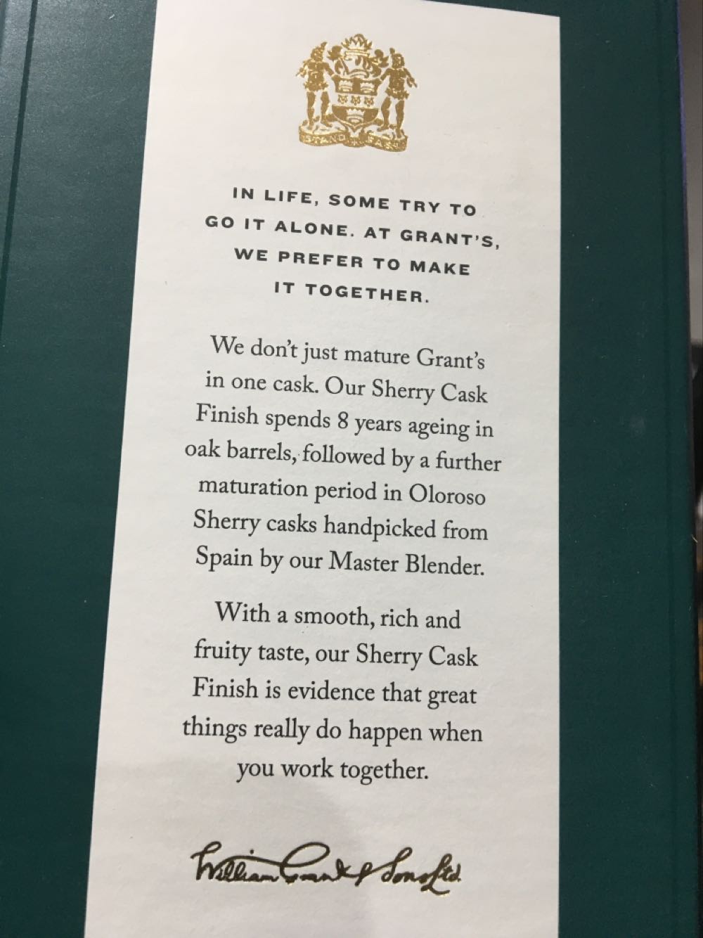 Grants 8 Sherry Cask  alcohol collectible [Barcode 5010327213576] - Main Image 4