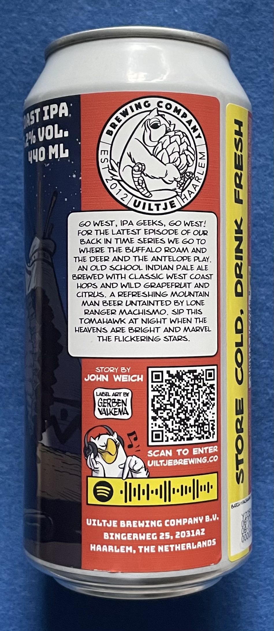 Tribe Of The Tomahawk - Uiltje Brewing Company (440 mL) alcohol collectible [Barcode 8720618914002] - Main Image 4