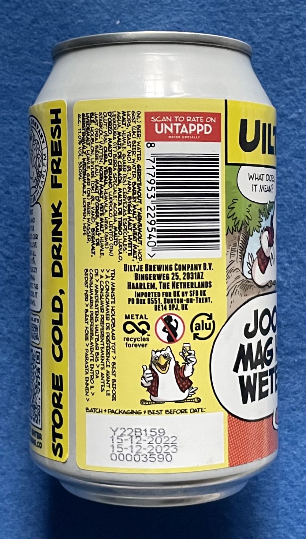Joost Mag Het Weten! - Uiltje Brewing Company (330 mL) alcohol collectible [Barcode 8717953229540] - Main Image 3