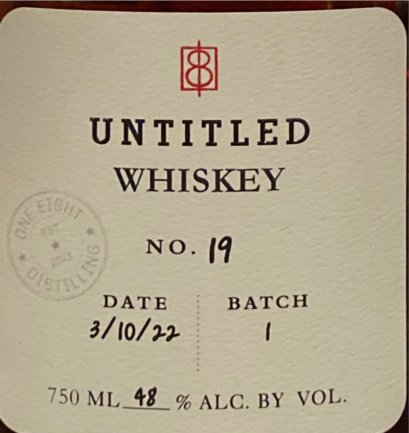 Untitled Whiskey  (750 mL) alcohol collectible [Barcode 850862006265] - Main Image 3