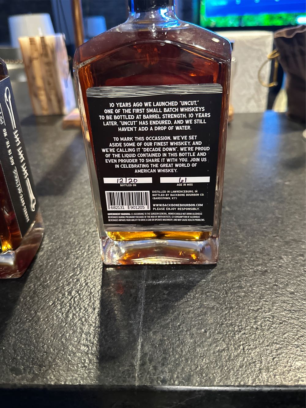 Decade Down - Back Bone Bourbon Distillery (750mL) alcohol collectible [Barcode 682131901205] - Main Image 2