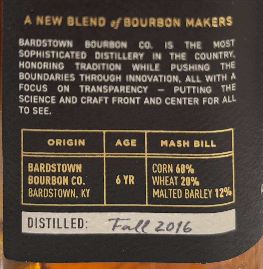 Bardstown Origin Series Bottled In Bond - Bardstown Bourbon Company (750 mL) alcohol collectible [Barcode 857552008417] - Main Image 3