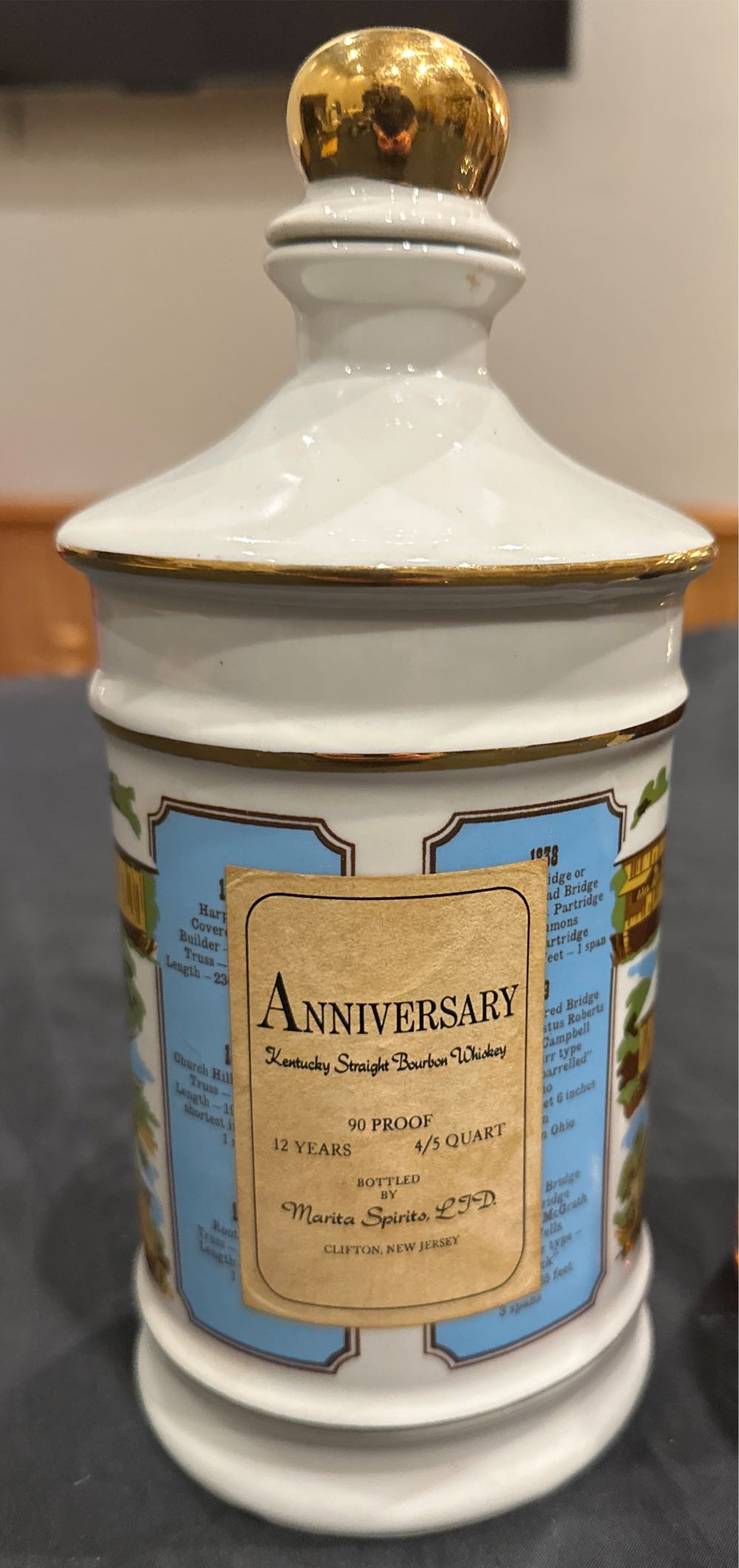 Anniversary Ohio’s Covered Bridges Decanter - Marita Spirits (750 mL) alcohol collectible - Main Image 2