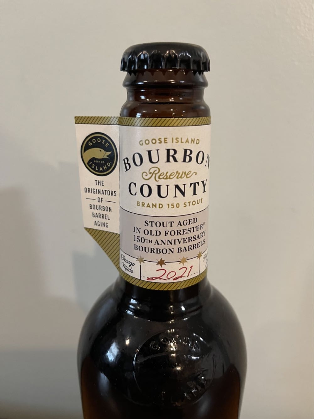 BCBS (2021) Reserve Old Forester 150th Anniversary - GOOSE ISLAND BEER COMPANY® (16.9 FL OZ) alcohol collectible [Barcode 736920211850] - Main Image 4