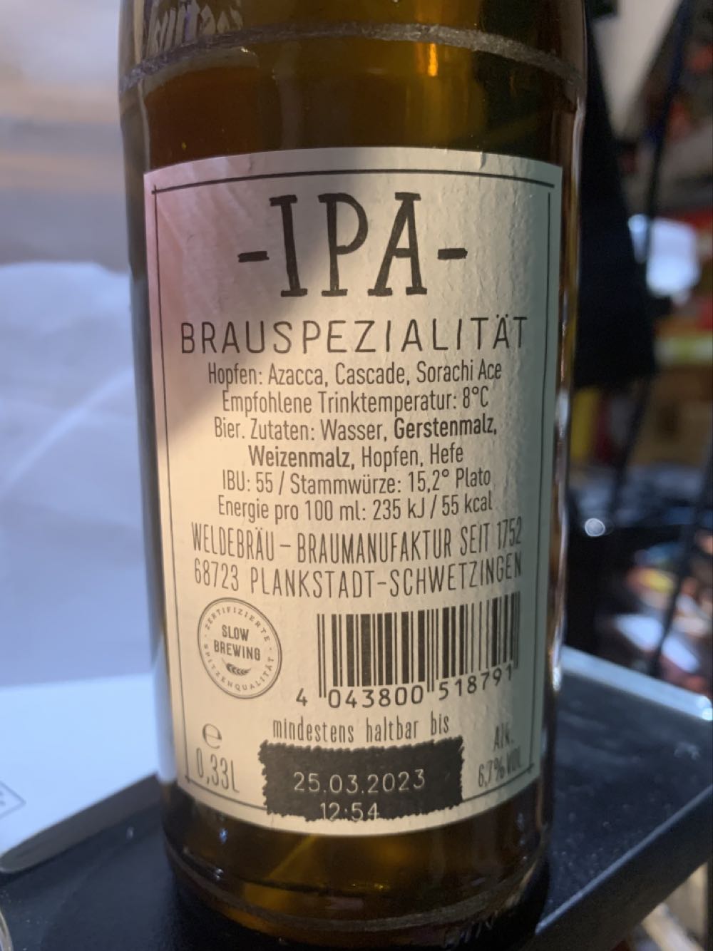 Welde IPA - Weldebräu, Plankstadt-Schwetzingen (0,33 mL) alcohol collectible - Main Image 2