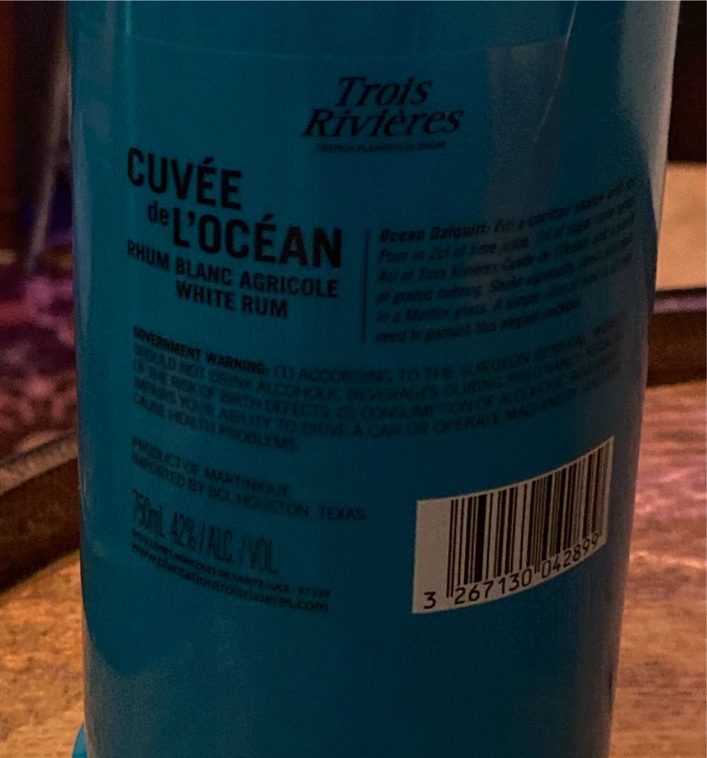 Trios Rivieres Rhum Agricole Cuvee de L’Ocean  (750 mL) alcohol collectible [Barcode 3267130042899] - Main Image 2