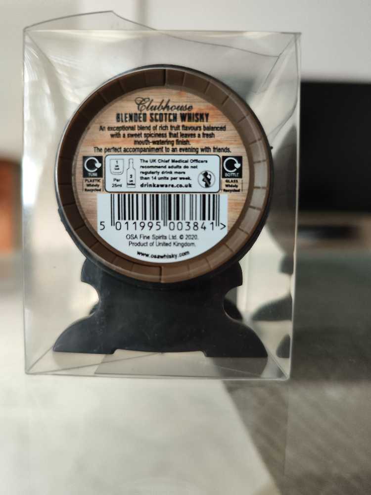 OSA Clubhouse Whisky  (50 mL) alcohol collectible [Barcode 5011995003841] - Main Image 2