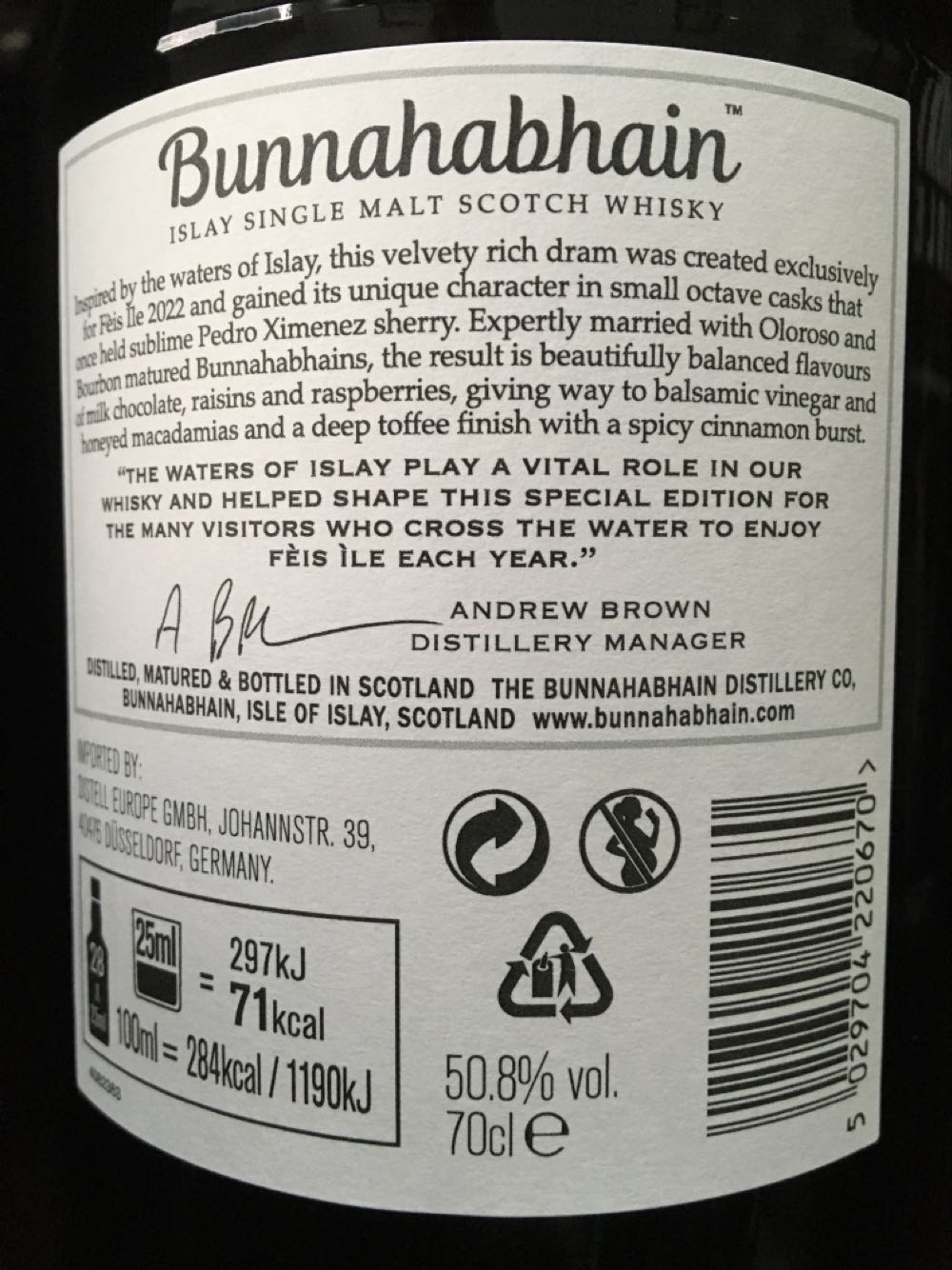 Bunnahabhain Abhain Araig - Bunnahabhain Distillery (700 mL) alcohol collectible [Barcode 5029704220670] - Main Image 4