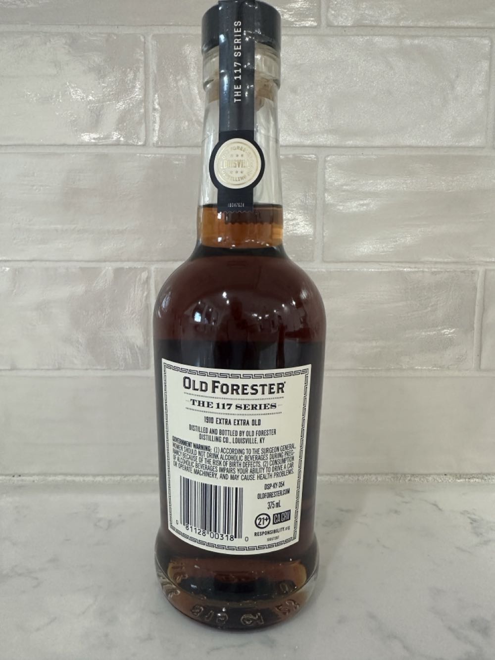 Old Forester The 117 Series 1910 Extra Extra Old - Brown Foreman Distillers (375 mL) alcohol collectible [Barcode 081128003180] - Main Image 2