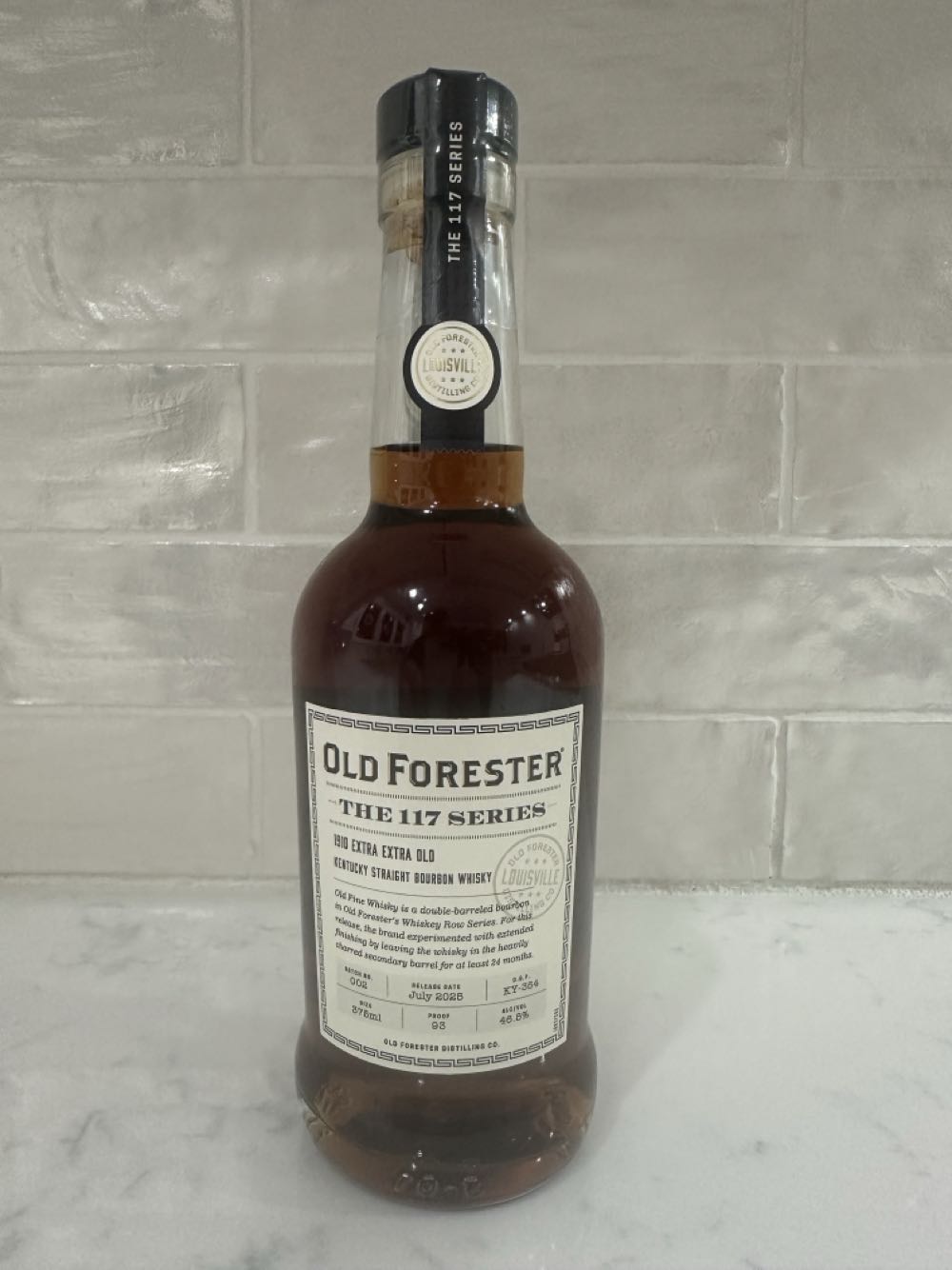 Old Forester The 117 Series 1910 Extra Extra Old - Brown Foreman Distillers (375 mL) alcohol collectible [Barcode 081128003180] - Main Image 3