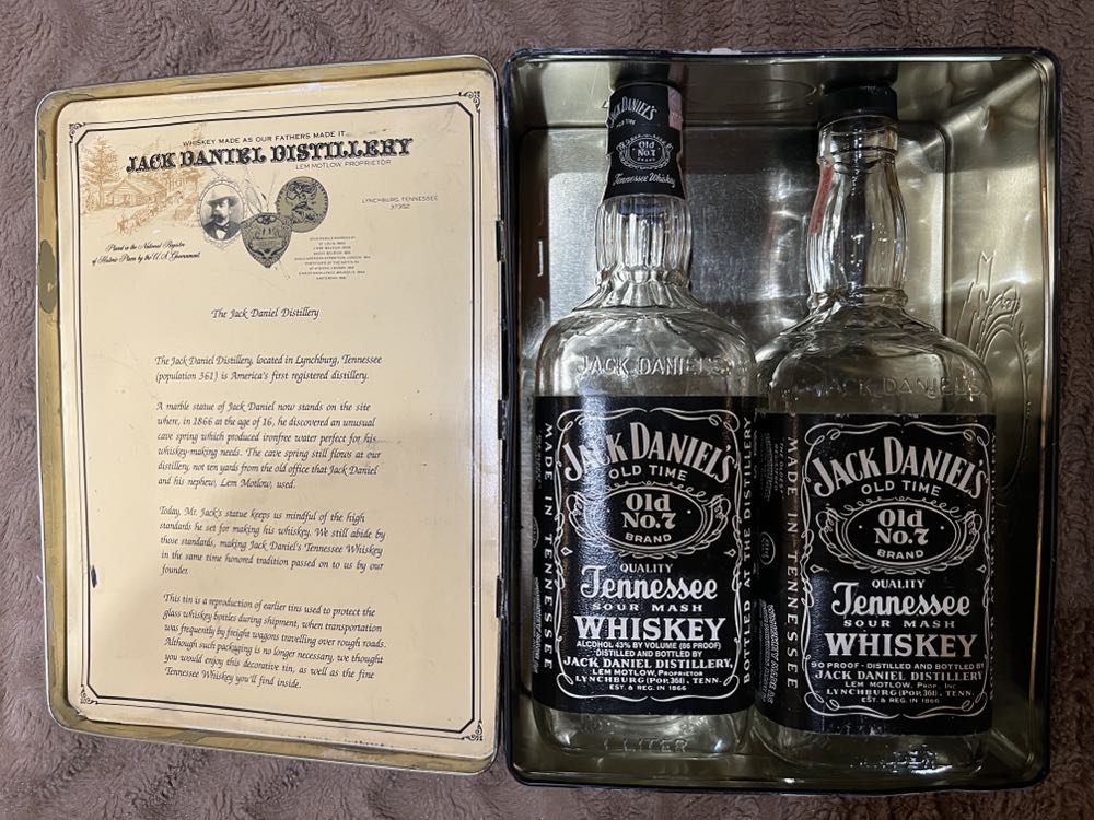 Tin Double - 1 Two Empty Bottles  alcohol collectible - Main Image 2