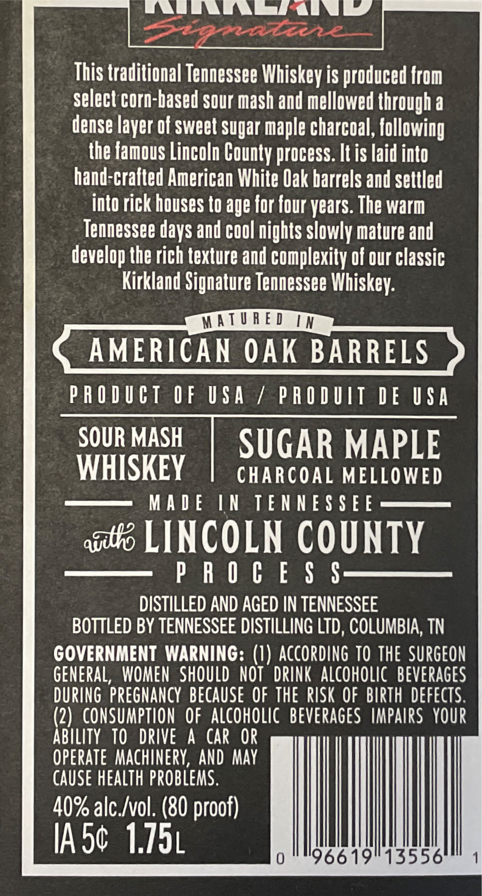 Kirkland Tennessee Whiskey - Mike Williams (1.75 L) alcohol collectible - Main Image 2