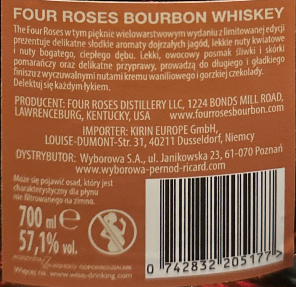 Four Roses Limited Edition 2021 - Four Roses Distillery, Lawrenceburg, KY (750 mL) alcohol collectible [Barcode 742832205177] - Main Image 3
